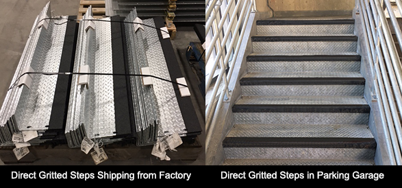Direct gritting from shipping from factory to parking garage