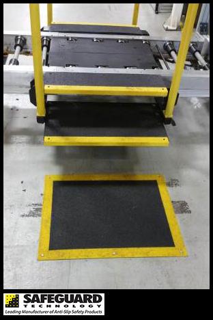 Yellow and Black anti-slip Step covers at Chrysler Kokomo Plant