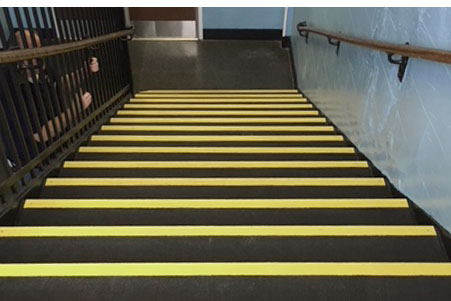 Yellow and Black anti-slip Two tone steps at university